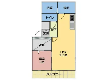 HERITAGE A.I 1(1LDK/3階)の間取り写真