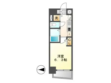 プレサンスSAKAEリバースタイル(1K/11階)の間取り写真