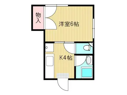 カーサ大学町(1K/2階)の間取り写真
