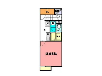 ウリュウ(1K/2階)の間取り写真