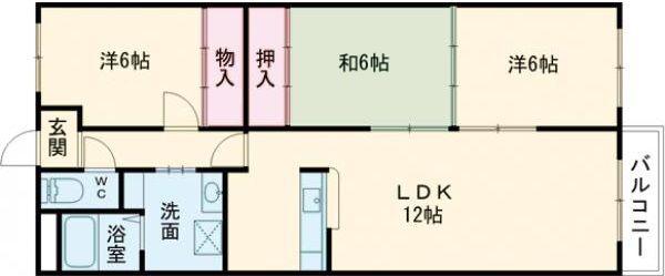 Jステージ高丘(3LDK/5階)の間取り写真
