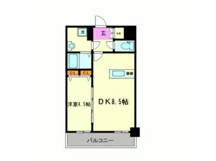 プレサンス新神戸駅前(1DK/11階)の間取り写真