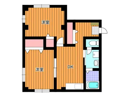 奥山ビル(2DK/2階)の間取り写真