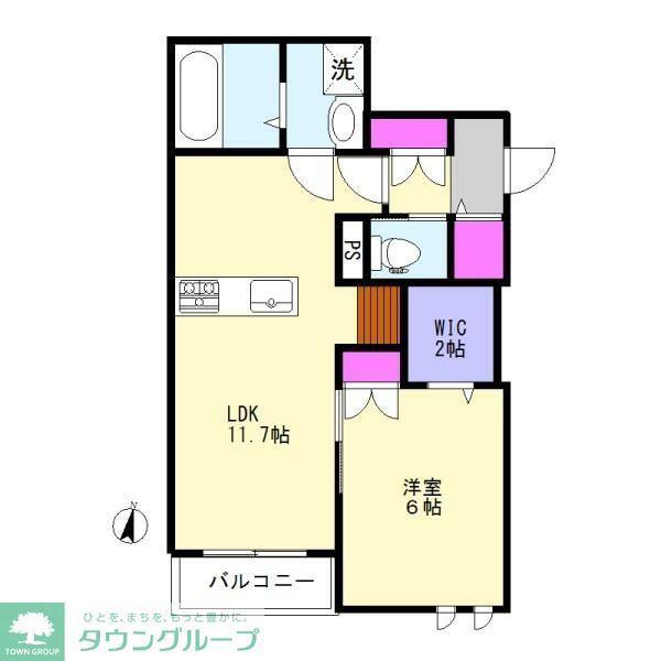 カントリーマム邦菊(1LDK/3階)の間取り写真