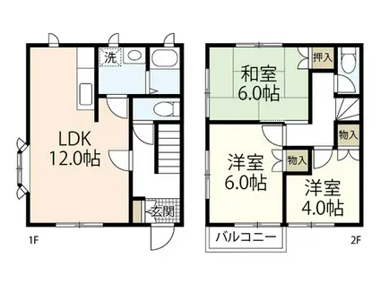 フィレンツェ原C(3LDK/1階)の間取り写真