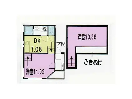 VPLACEII(2DK/2階)の間取り写真