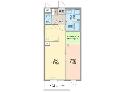 レジデンスノーブル(1LDK/1階)の間取り写真