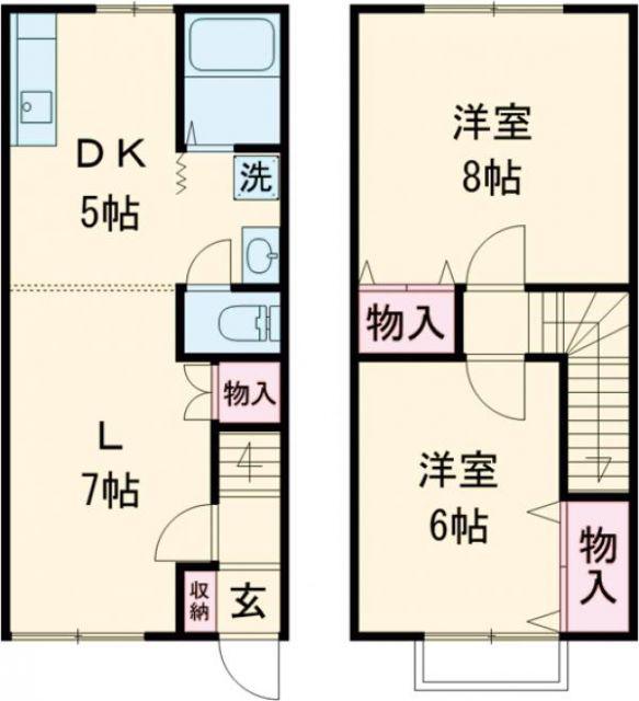 ボナール燕三条(2LDK/1階)の間取り写真