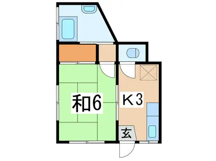 幸和レジデンス(1K/1階)の間取り写真