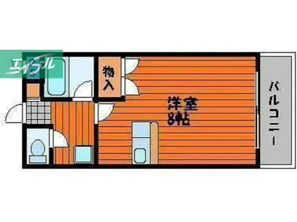 セントフォレスト北長瀬(ワンルーム/7階)の間取り写真