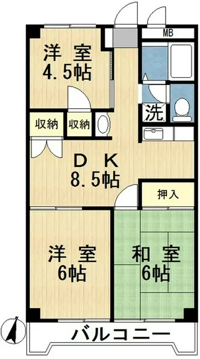 フォンテーヌ市ヶ尾 3階階 間取り