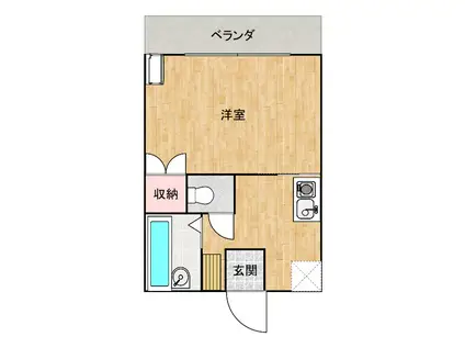 ウィンディア小原(1K/1階)の間取り写真