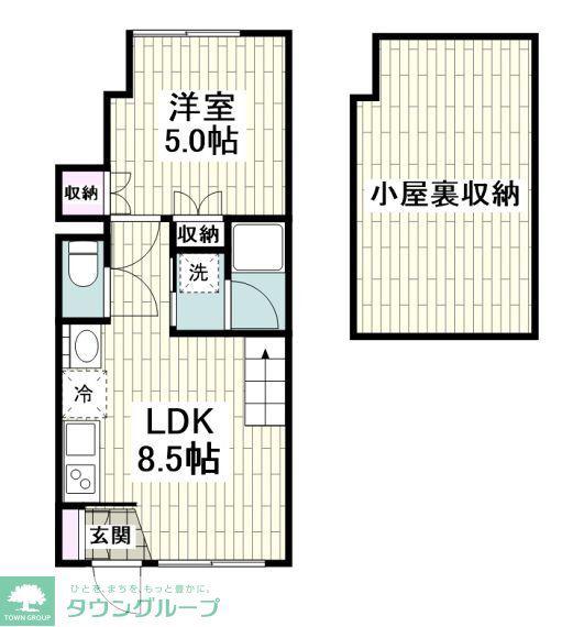 AURORA(1SDK/1階)の間取り写真