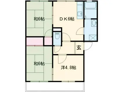 サンハイム鈴木 B(3DK/2階)の間取り写真