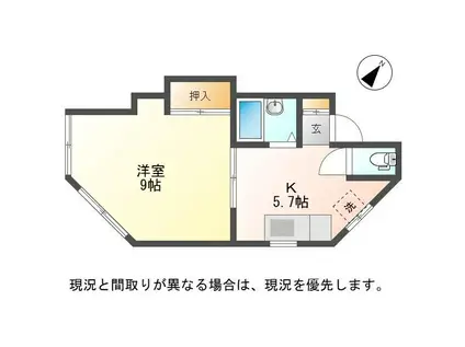 サンステージ小針(1DK/2階)の間取り写真