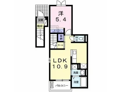 フィデール庚午(1LDK/2階)の間取り写真