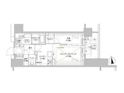 パークスフィア牛込神楽坂(1LDK/5階)の間取り写真