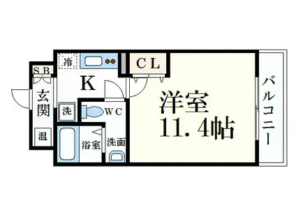 CAPITAL.I姫路(1K/7階)の間取り写真