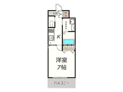 クローバー・グランデ長居公園(1K/2階)の間取り写真