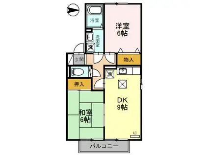 ファミリア・フローラ(2DK/1階)の間取り写真