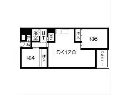 夢野団地3号館(2LDK/2階)の間取り写真