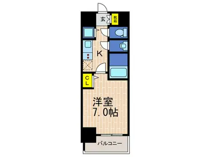 プレサンス三宮ディライト(1K/10階)の間取り写真