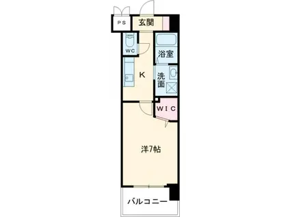 アクシオ北九州II(1K/7階)の間取り写真