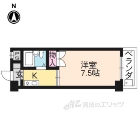 フレーズⅠ(1K/3階)の間取り写真