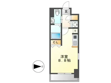 GLANZ(ワンルーム/11階)の間取り写真