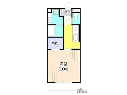 エスタシア光(1K/2階)の間取り写真