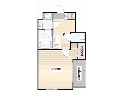 LIVEMAX MOON(1K/8階)の間取り写真