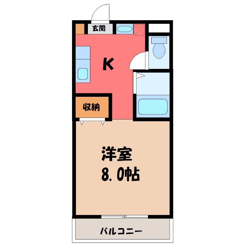 グリーングラス(1K/3階)の間取り写真