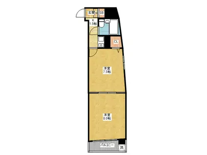 東和マンション広小路(2K/3階)の間取り写真