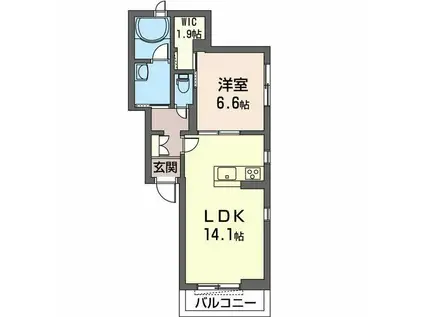 COMFARM I(1LDK/2階)の間取り写真