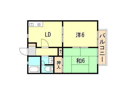 エトワール瓦坂(2DK/2階)の間取り写真