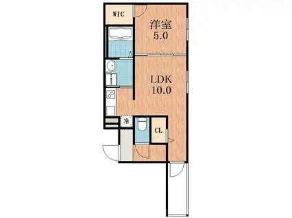 チェリーブロッサムI番館(1LDK/2階)の間取り写真