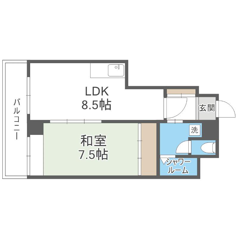 小野ビル(1LDK/2階)の間取り写真