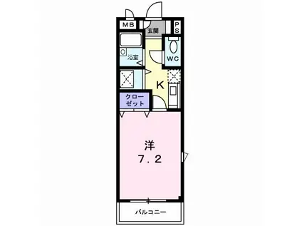 コスモハイツ(1K/2階)の間取り写真