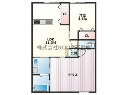 サンハート(1LDK/2階)の間取り写真