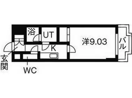 パレミレニアム(1K/3階)の間取り写真