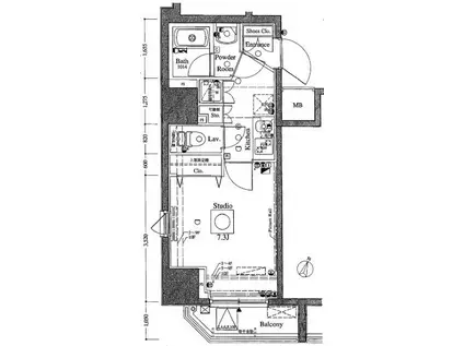 リファイズ小岩(1K/6階)の間取り写真