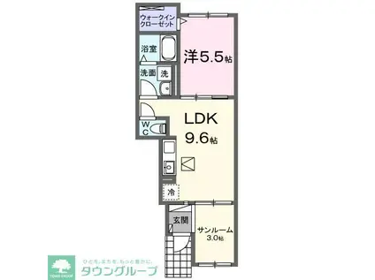 フィオーレ(1LDK/1階)の間取り写真