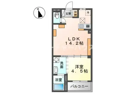 エミネンス・ハラ A(1LDK/3階)の間取り写真