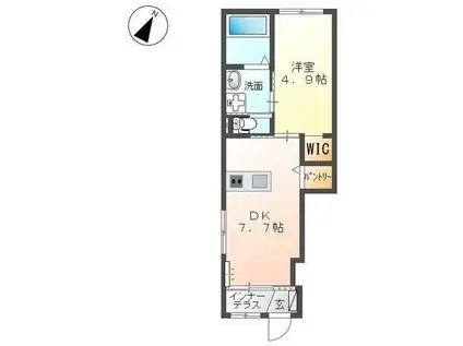 グランメゾン浅生II(1DK/1階)の間取り写真