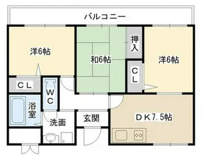 サントピア綾園(2DK/4階)の間取り写真