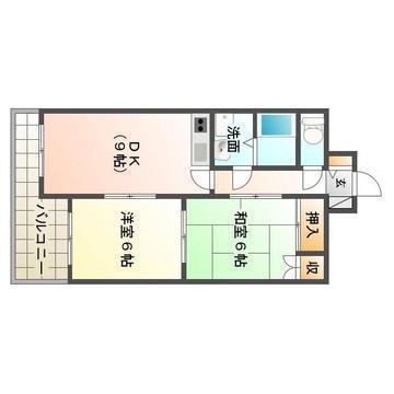 エーデルハイムK(2DK/2階)の間取り写真