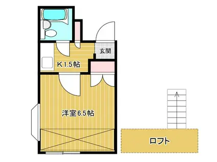 ピアハウス(1K/2階)の間取り写真