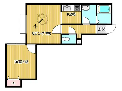 センシビリータ(1LDK/3階)の間取り写真