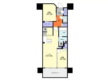 ブランシエラ浜松(2LDK/13階)の間取り写真