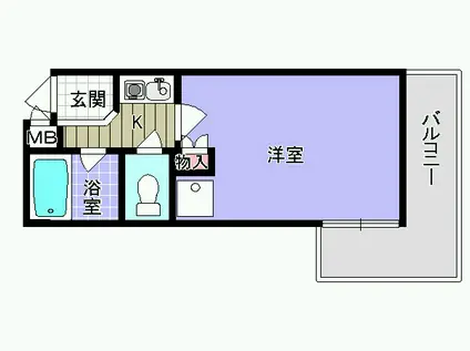 シャルマンフジ和泉大宮壱番館(1K/3階)の間取り写真
